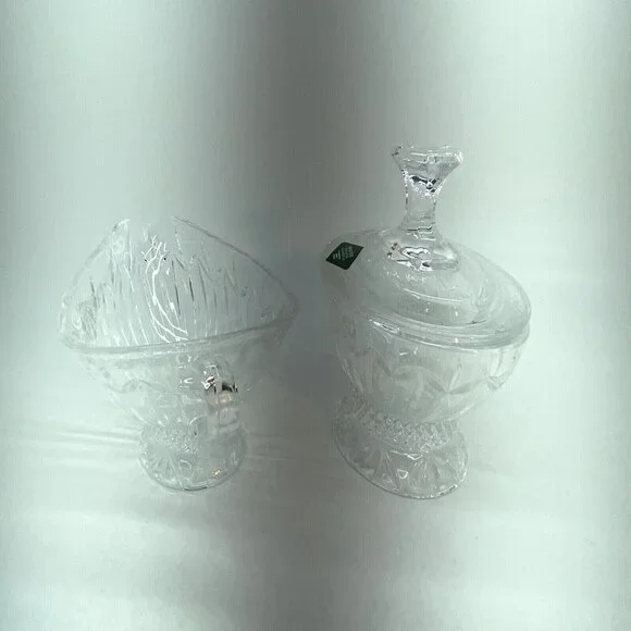 2PC Shannon Crystal OLIMPIA Creamer And Sugar Bowl w/Lid "Designs Of Ireland" - Picture 5 of 15